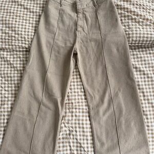 Zara wide leg stretch Taupe jeans